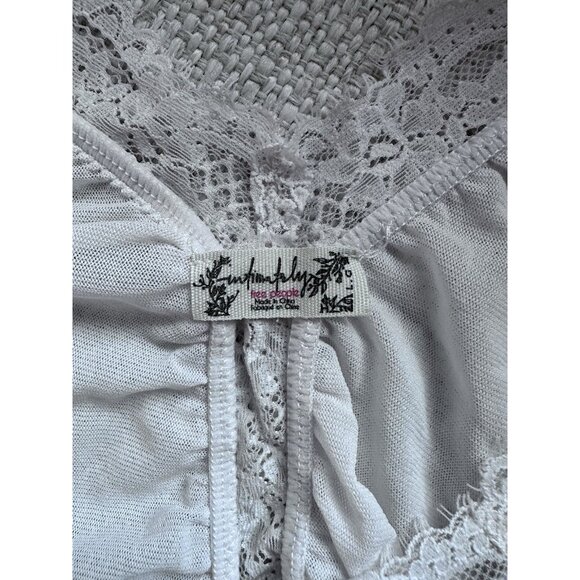 Free People Intimately Forever Young Bodysuit Lace Mesh Women's White Size Large - Picture 5 of 5